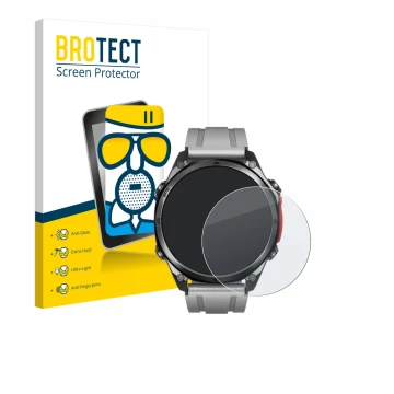 Parte frontal de un envase de producto con el logotipo de la marca BROTECT. Al lado se muestra el dispositivo Doogee Anywise W