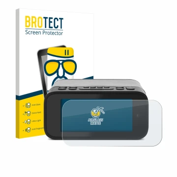 Parte frontal de un envase de producto con el logotipo de la marca BROTECT. Al lado se muestra el dispositivo TechniSat Digitr
