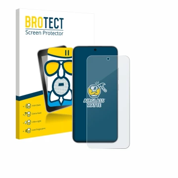 Parte frontal de un envase de producto con el logotipo de la marca BROTECT. Al lado se muestra el dispositivo Oppo F31 con su 