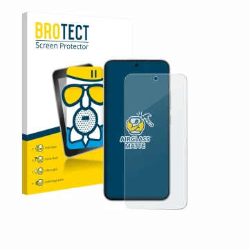 Parte frontal de un envase de producto con el logotipo de la marca BROTECT. Al lado se muestra el dispositivo Oppo A6 Pro con 