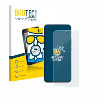 Parte frontal de un envase de producto con el logotipo de la marca BROTECT. Al lado se muestra el dispositivo Oppo A6 Pro 4G c