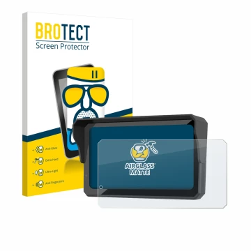 Parte frontal de un envase de producto con el logotipo de la marca BROTECT. Al lado se muestra el dispositivo Carpuride W602BS