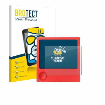 Parte frontal de un envase de producto con el logotipo de la marca BROTECT. Al lado se muestra el dispositivo PicPak E-Ink Dis