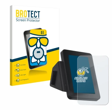 Parte frontal de un envase de producto con el logotipo de la marca BROTECT. Al lado se muestra el dispositivo Anycubic Kobra 3