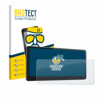 Parte frontal de un envase de producto con el logotipo de la marca BROTECT. Al lado se muestra el dispositivo CarpodGo T3 Pro 