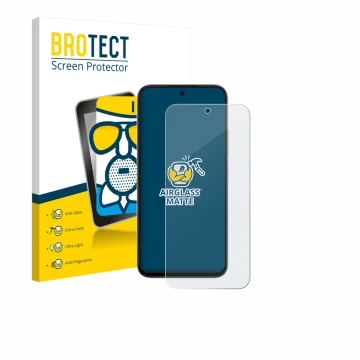 Parte frontal de un envase de producto con el logotipo de la marca BROTECT. Al lado se muestra el dispositivo Oppo A6c con su 