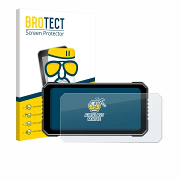 Parte frontal de un envase de producto con el logotipo de la marca BROTECT. Al lado se muestra el dispositivo Vtopek MT26 6.25