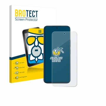 Parte frontal de un envase de producto con el logotipo de la marca BROTECT. Al lado se muestra el dispositivo realme C85 Pro 4
