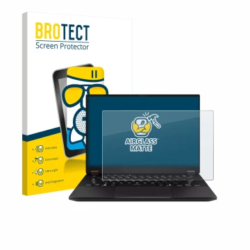 Parte frontal de un envase de producto con el logotipo de la marca BROTECT. Al lado se muestra el dispositivo ASUS TUF Gaming 