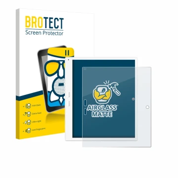 Parte frontal de un envase de producto con el logotipo de la marca BROTECT. Al lado se muestra el dispositivo Bigme B10 10.3