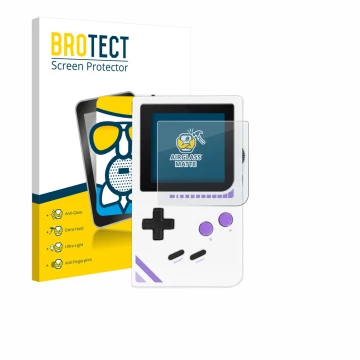 Parte frontal de un envase de producto con el logotipo de la marca BROTECT. Al lado se muestra el dispositivo Modretro Chromat