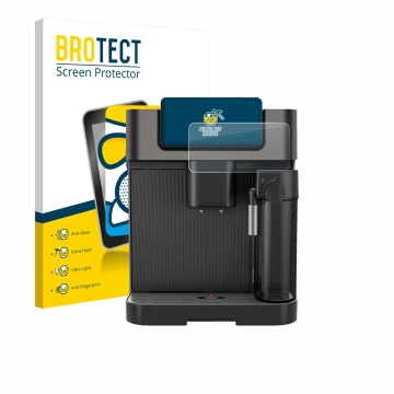 Parte frontal de un envase de producto con el logotipo de la marca BROTECT. Al lado se muestra el dispositivo Grundig KVA 7230