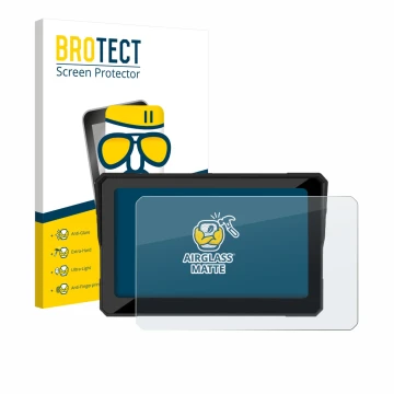 Parte frontal de un envase de producto con el logotipo de la marca BROTECT. Al lado se muestra el dispositivo Carpuride W702 P