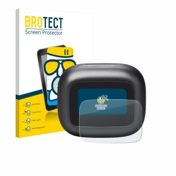 Parte frontal de un envase de producto con el logotipo de la marca BROTECT. Al lado se muestra el dispositivo JBL Live Beam 3 