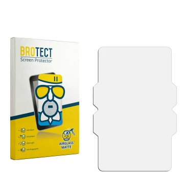 Parte frontal de un envase de producto con el logotipo de la marca BROTECT. Al lado está el protector de pantalla correspondie