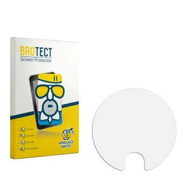 Parte frontal de un envase de producto con el logotipo de la marca BROTECT. Al lado está el protector de pantalla correspondie