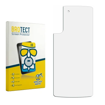 Parte frontal de un envase de producto con el logotipo de la marca BROTECT. Al lado está el protector de pantalla correspondie