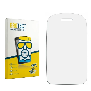Parte frontal de un envase de producto con el logotipo de la marca BROTECT. Al lado está el protector de pantalla correspondie