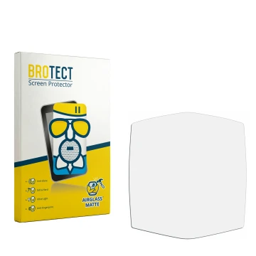 Parte frontal de un envase de producto con el logotipo de la marca BROTECT. Al lado está el protector de pantalla correspondie
