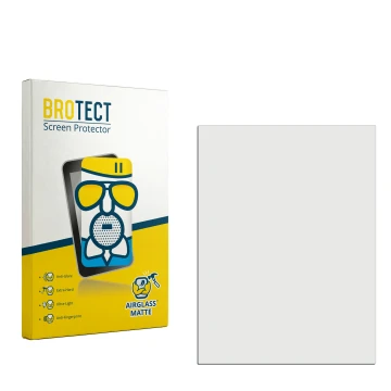 Parte frontal de un envase de producto con el logotipo de la marca BROTECT. Al lado está el protector de pantalla correspondie