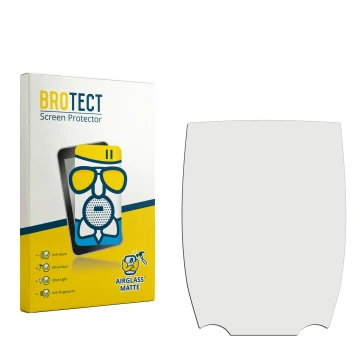 Parte frontal de un envase de producto con el logotipo de la marca BROTECT. Al lado está el protector de pantalla correspondie