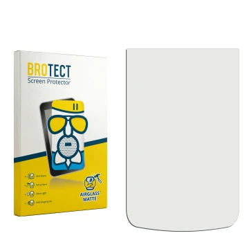 Parte frontal de un envase de producto con el logotipo de la marca BROTECT. Al lado está el protector de pantalla correspondie
