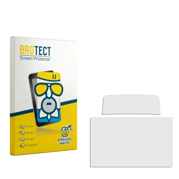 Parte frontal de un envase de producto con el logotipo de la marca BROTECT. Al lado está el protector de pantalla correspondie