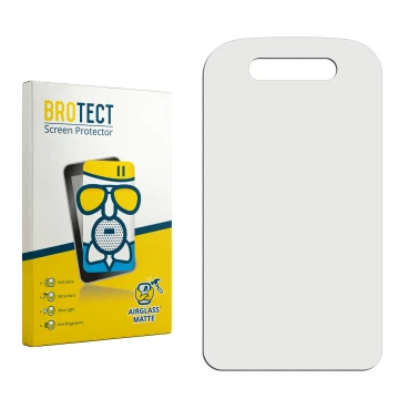 Parte frontal de un envase de producto con el logotipo de la marca BROTECT. Al lado está el protector de pantalla correspondie