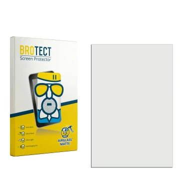 Parte frontal de un envase de producto con el logotipo de la marca BROTECT. Al lado está el protector de pantalla correspondie