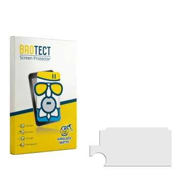 Parte frontal de un envase de producto con el logotipo de la marca BROTECT. Al lado está el protector de pantalla correspondie