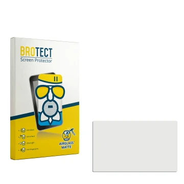 Parte frontal de un envase de producto con el logotipo de la marca BROTECT. Al lado está el protector de pantalla correspondie