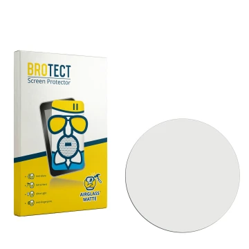 Parte frontal de un envase de producto con el logotipo de la marca BROTECT. Al lado está el protector de pantalla correspondie