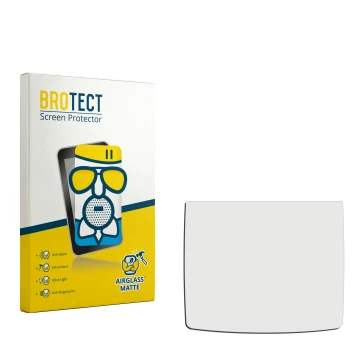 Parte frontal de un envase de producto con el logotipo de la marca BROTECT. Al lado está el protector de pantalla correspondie