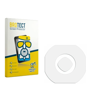 Parte frontal de un envase de producto con el logotipo de la marca BROTECT. Al lado está el protector de pantalla correspondie