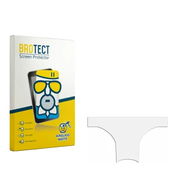 Parte frontal de un envase de producto con el logotipo de la marca BROTECT. Al lado está el protector de pantalla correspondie