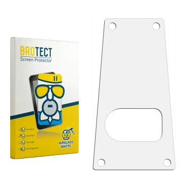Parte frontal de un envase de producto con el logotipo de la marca BROTECT. Al lado está el protector de pantalla correspondie