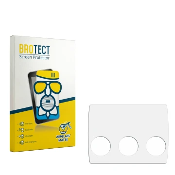 Parte frontal de un envase de producto con el logotipo de la marca BROTECT. Al lado está el protector de pantalla correspondie