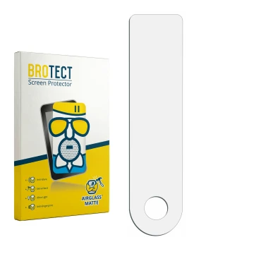 Parte frontal de un envase de producto con el logotipo de la marca BROTECT. Al lado está el protector de pantalla correspondie