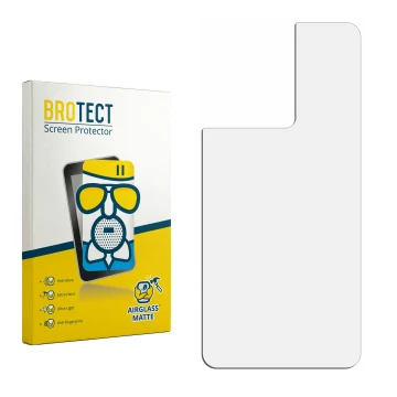 Parte frontal de un envase de producto con el logotipo de la marca BROTECT. Al lado está el protector de pantalla correspondie