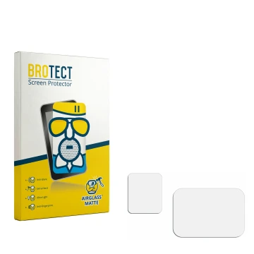 Parte frontal de un envase de producto con el logotipo de la marca BROTECT. Al lado está el protector de pantalla correspondie