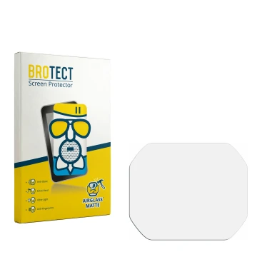 Parte frontal de un envase de producto con el logotipo de la marca BROTECT. Al lado está el protector de pantalla correspondie