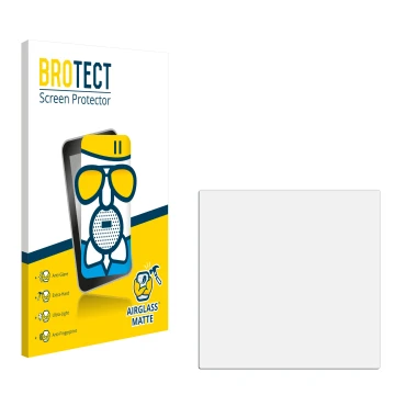 Parte frontal de un envase de producto con el logotipo de la marca BROTECT. Al lado está el protector de pantalla correspondie