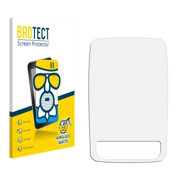 Parte frontal de un envase de producto con el logotipo de la marca BROTECT. Al lado está el protector de pantalla correspondie