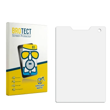 Parte frontal de un envase de producto con el logotipo de la marca BROTECT. Al lado está el protector de pantalla correspondie