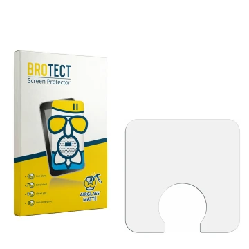Parte frontal de un envase de producto con el logotipo de la marca BROTECT. Al lado está el protector de pantalla correspondie