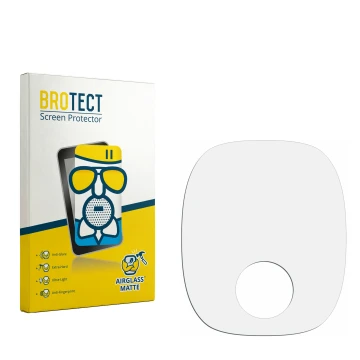 Parte frontal de un envase de producto con el logotipo de la marca BROTECT. Al lado está el protector de pantalla correspondie