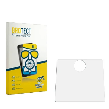 Parte frontal de un envase de producto con el logotipo de la marca BROTECT. Al lado está el protector de pantalla correspondie