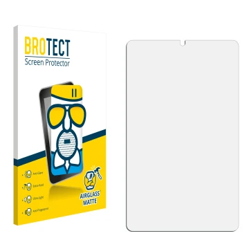 Parte frontal de un envase de producto con el logotipo de la marca BROTECT. Al lado está el protector de pantalla correspondie