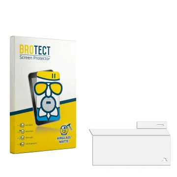 Parte frontal de un envase de producto con el logotipo de la marca BROTECT. Al lado está el protector de pantalla correspondie
