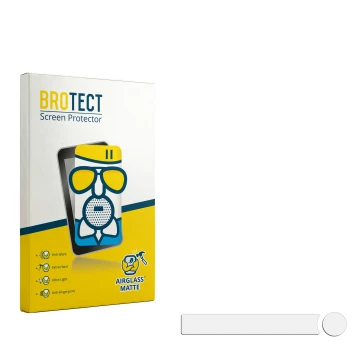 Parte frontal de un envase de producto con el logotipo de la marca BROTECT. Al lado está el protector de pantalla correspondie